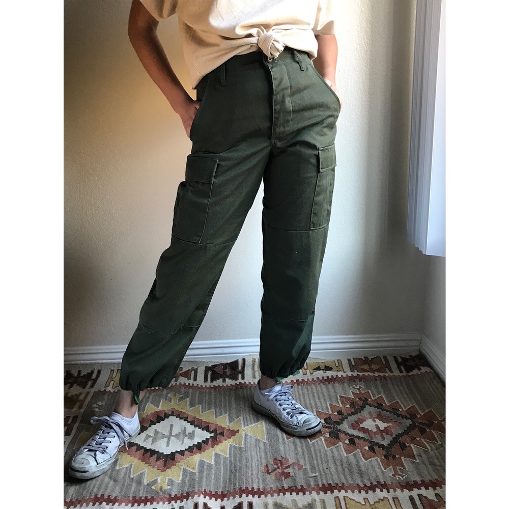 [vintage] high waist army cargo pants
